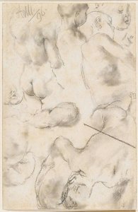 Studi di modello di bambini nudi da Adolph Menzel